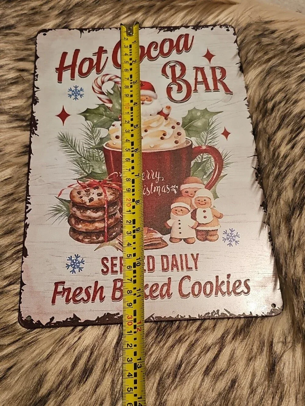 Merry Christmas Hot Cocoa Bar Sign in Red and Cream
